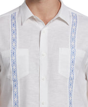 Contrast Embroidered Guayabera (Brilliant White) 