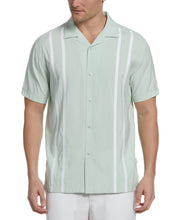 Contrast Panel Camp Collar Shirt (Aqua Foam) 