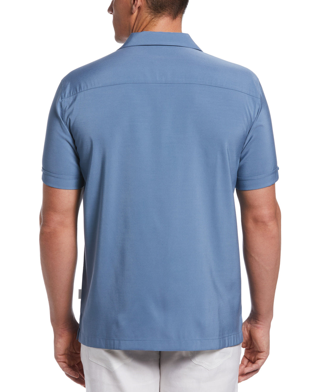 Contrast Panel Camp Collar Shirt (Coronet Blue) 