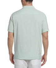 Contrast Panel Camp Collar Shirt (Aqua Foam) 