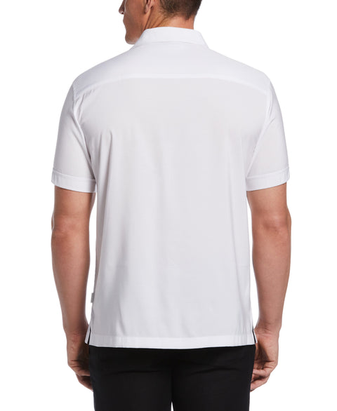 Contrast Panel Camp Collar Shirt (Brilliant White) 