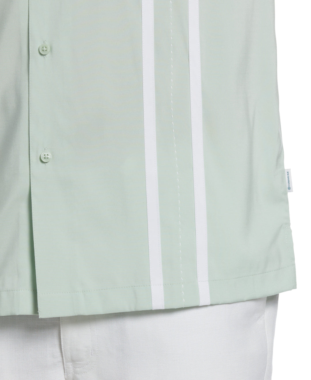 Contrast Panel Camp Collar Shirt (Aqua Foam) 