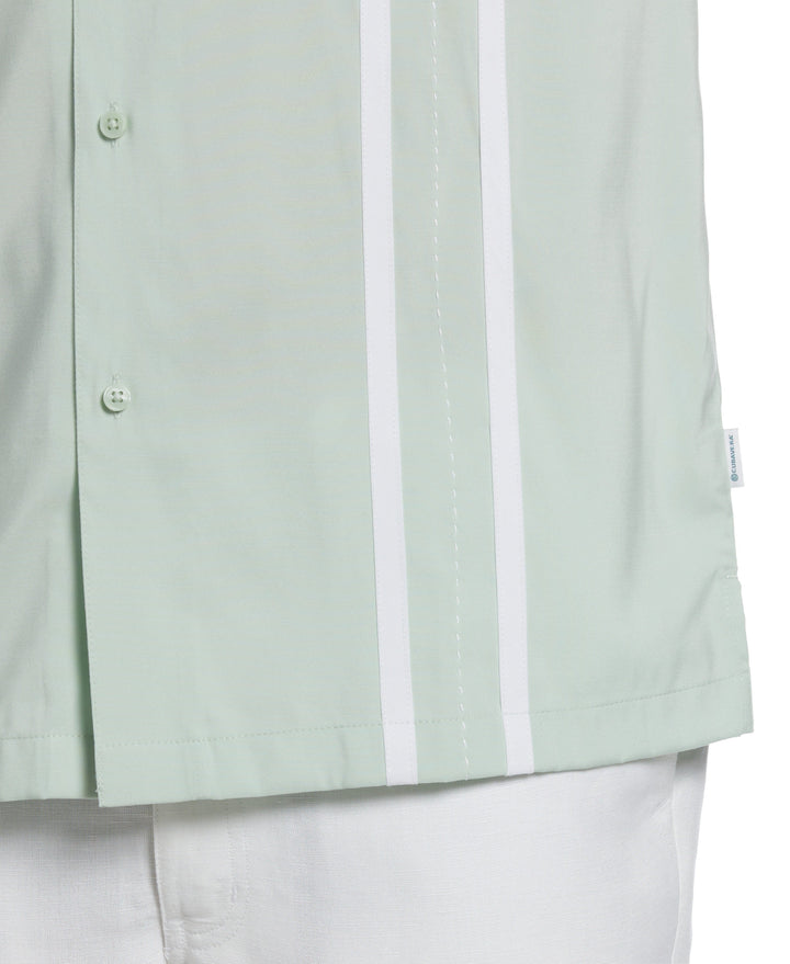 Contrast Panel Camp Collar Shirt (Aqua Foam) 