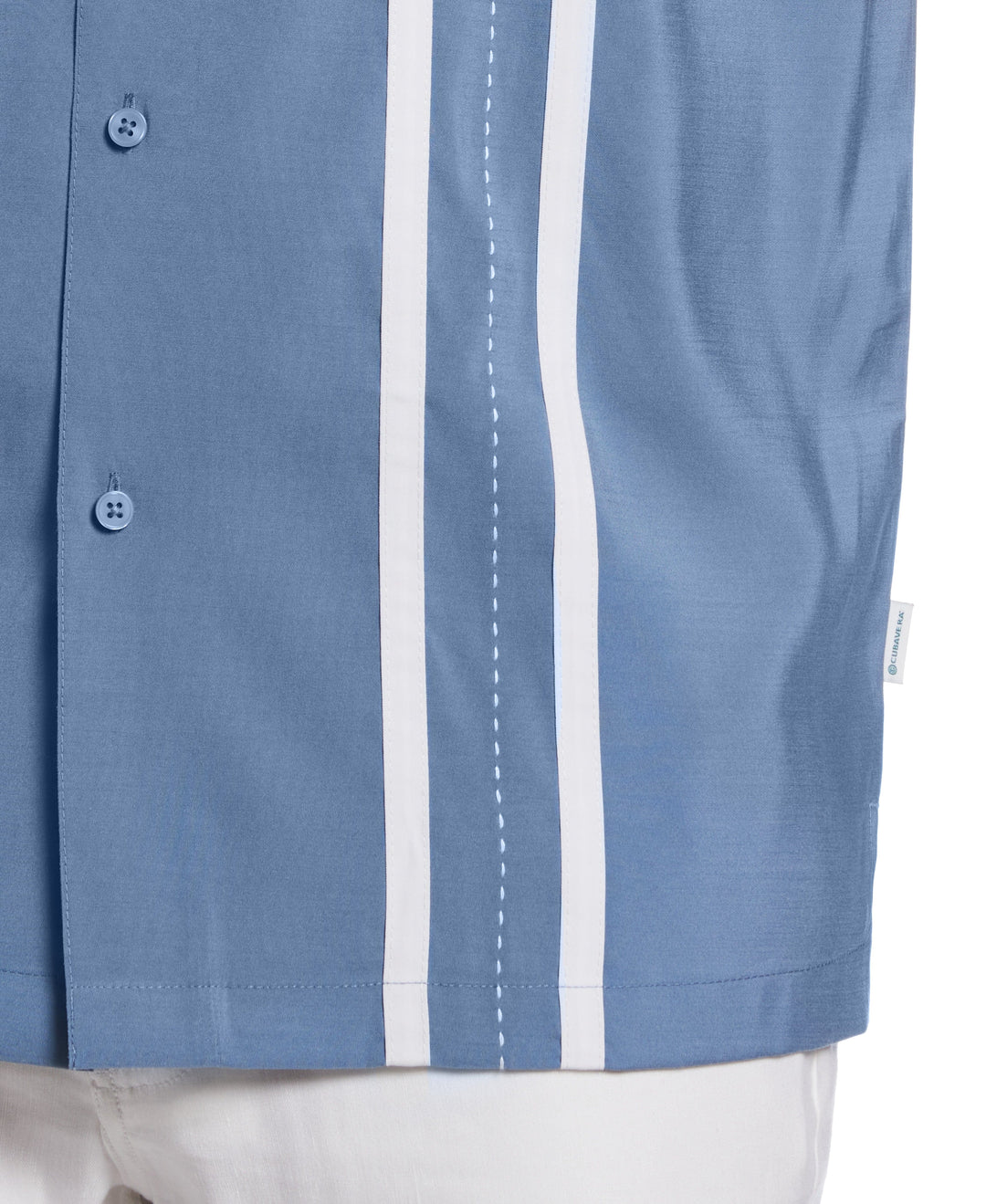 Contrast Panel Camp Collar Shirt (Coronet Blue) 