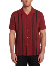 Contrast Panel Camp Collar Shirt (Sun-Dried Tomato) 