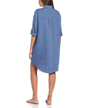 Cross-Dyed Linen Shirt Dress (Delft) 