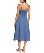 Cross-Dyed Linen Thin Strap Midi Dress (Delft) 