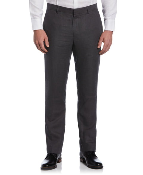 Flat Front Delave Linen Pant (Blackened Pearl) 