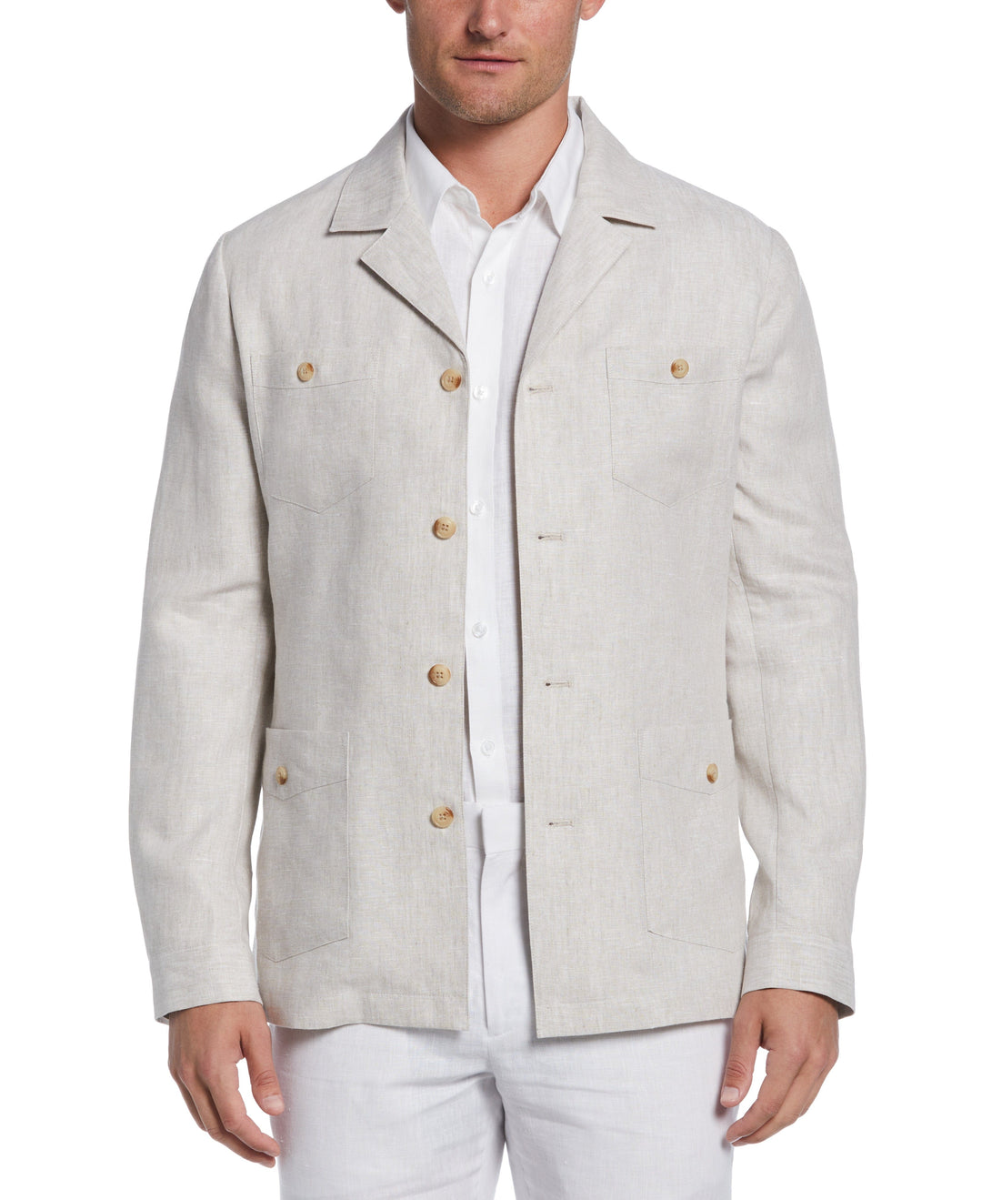 Delave Linen Guayabera Jacket (Natural Linen) 