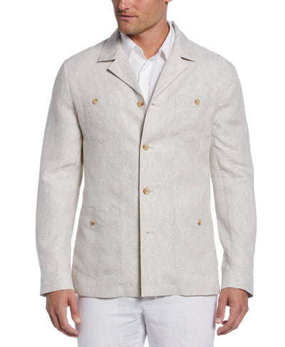 Delave Linen Guayabera Jacket (Natural Linen) 