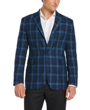 Delave Linen Plaid Sport Coat-Suit Jacket-Insignia Blue-L-Cubavera Collection