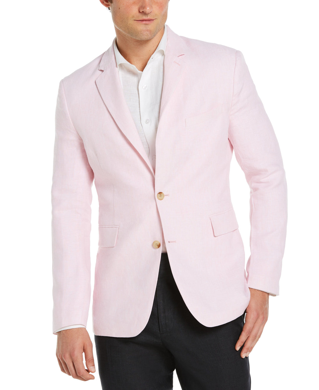 Delave Linen Sport Coat-Suit Jacket-Rose Shadow-S-Cubavera Collection