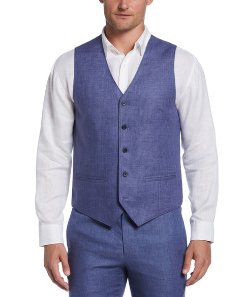 Delave Linen Vest (Navy Peony) 