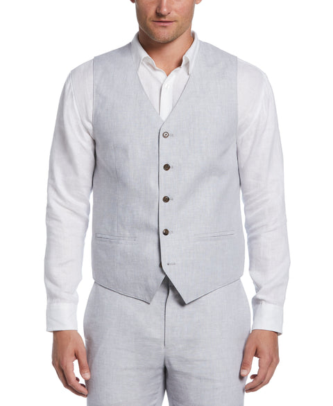 Delave Linen Vest (Sleet) 