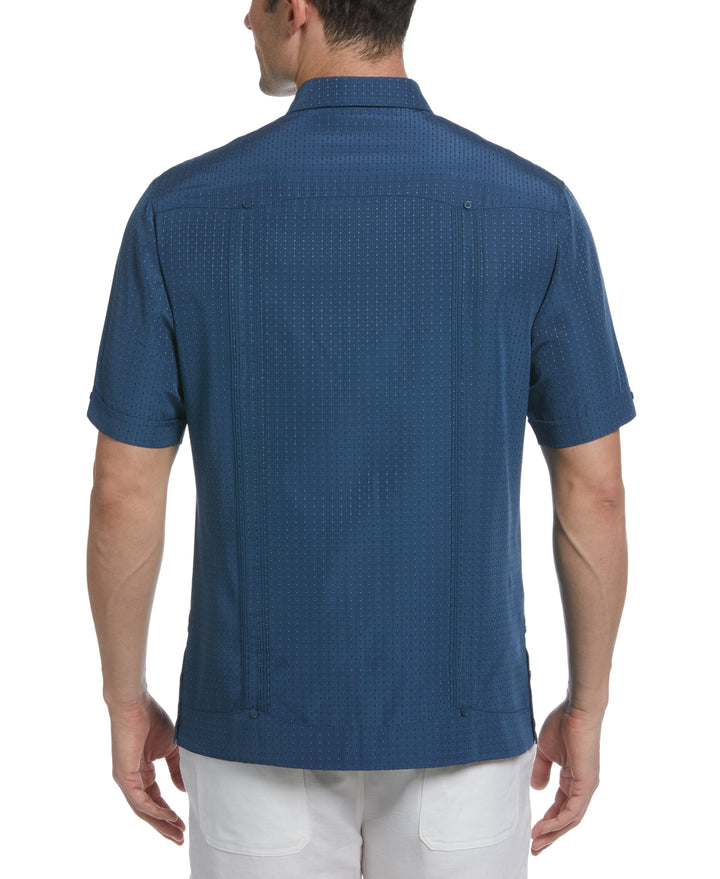 EcoSelect Textured Two-Pocket Guayabera Shirt (Dark Denim) 