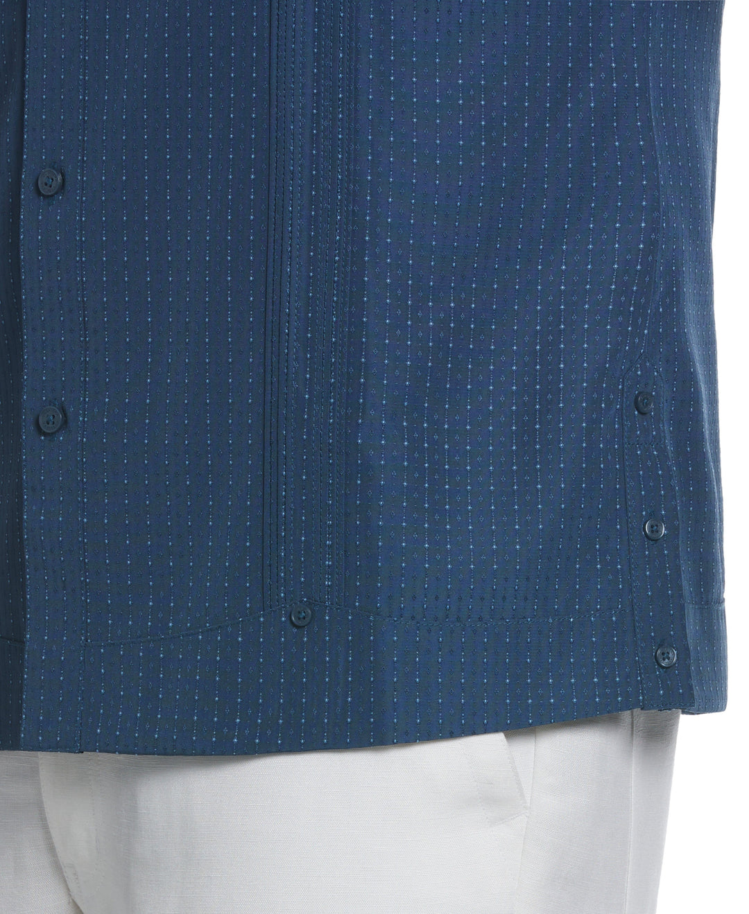 EcoSelect Textured Two-Pocket Guayabera Shirt (Dark Denim) 
