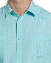 EcoSelect Textured Two-Pocket Guayabera Shirt (Aqua Sky) 