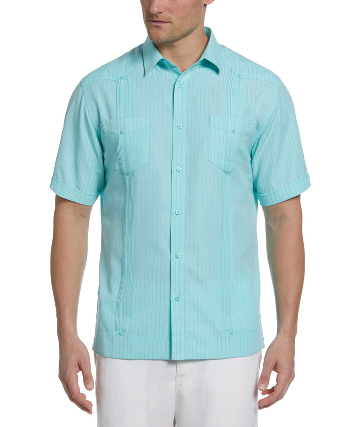 EcoSelect Textured Two-Pocket Guayabera Shirt (Aqua Sky) 