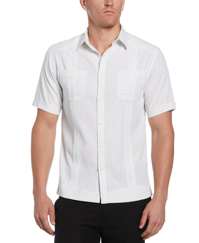 EcoSelect Textured Two Pocket Guayabera Shirt (Brilliant White) 