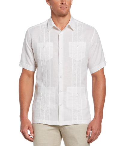 Embroidered Guayabera Shirt-Guayaberas-Bright White-2XLT-Cubavera