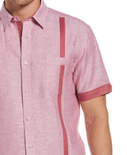 Linen Blend Textured Two Pocket Guayabera Shirt (Rose Wine) 