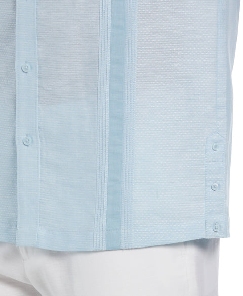 Linen Blend Textured Two-Pocket Guayabera Shirt-Guayaberas-Cubavera