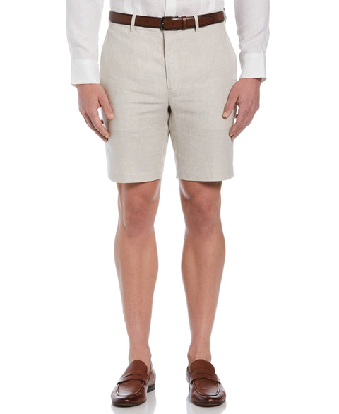 Flat Front Delave Linen Short-Shorts-Natural Linen-36-Cubavera