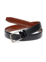 Genuine Leather Reversible Belt with Gunmetal Buckle Blk20 / 36