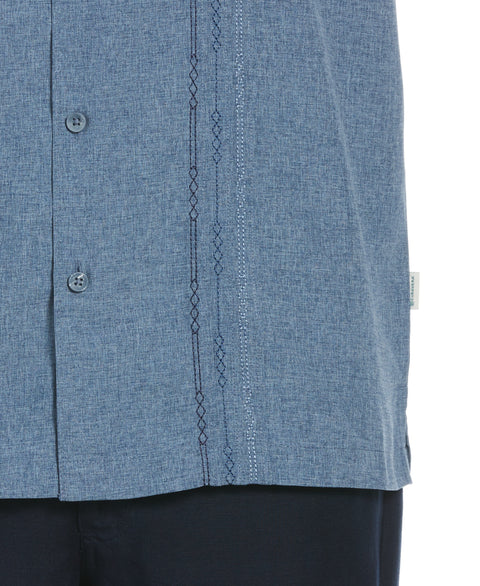 Geo Embroidered Panel Chambray Shirt (Dress Blues) 