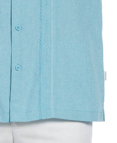 Geo Embroidered Panel Chambray Shirt (Delphinium Blue) 