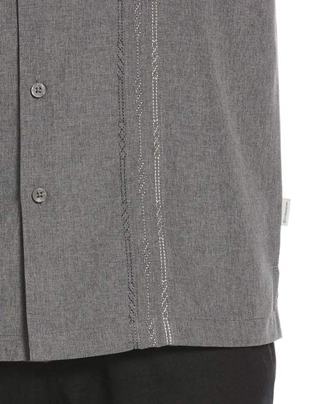 Geo Embroidered Panel Chambray Shirt (Steeple Gray) 