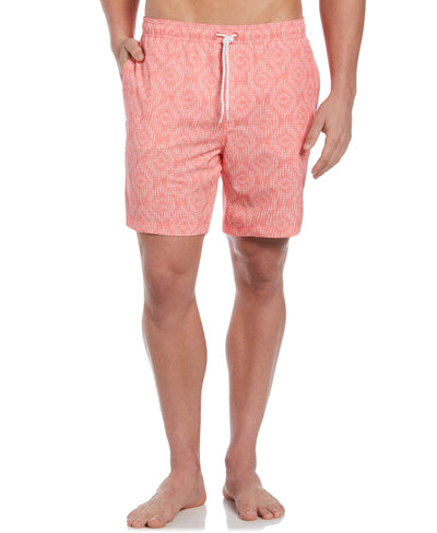 Geo Print Swim Short-Shorts-Sunkissed Coral-L-Cubavera