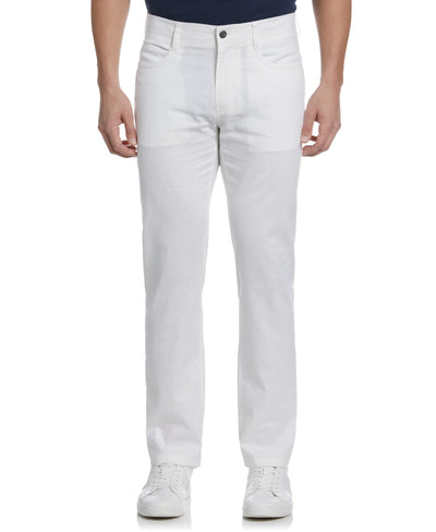 Linen-Blend 5-Pocket Pants (Brilliant White) 