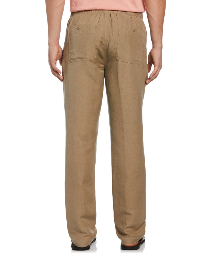 Linen Blend Drawstring Pant (Timber Wolf)