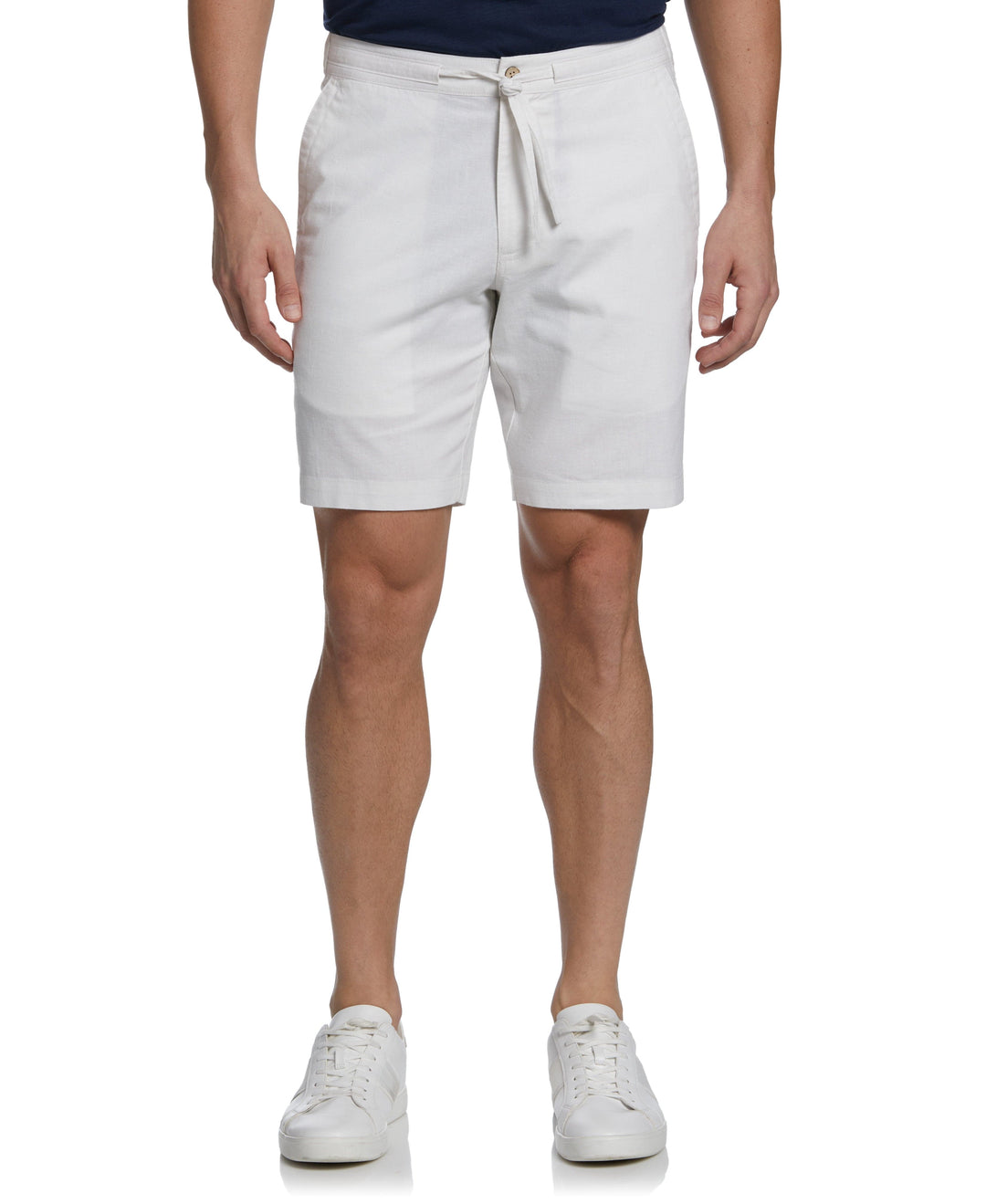 9" Linen Blend Cross Dye Short (Brilliant White) 