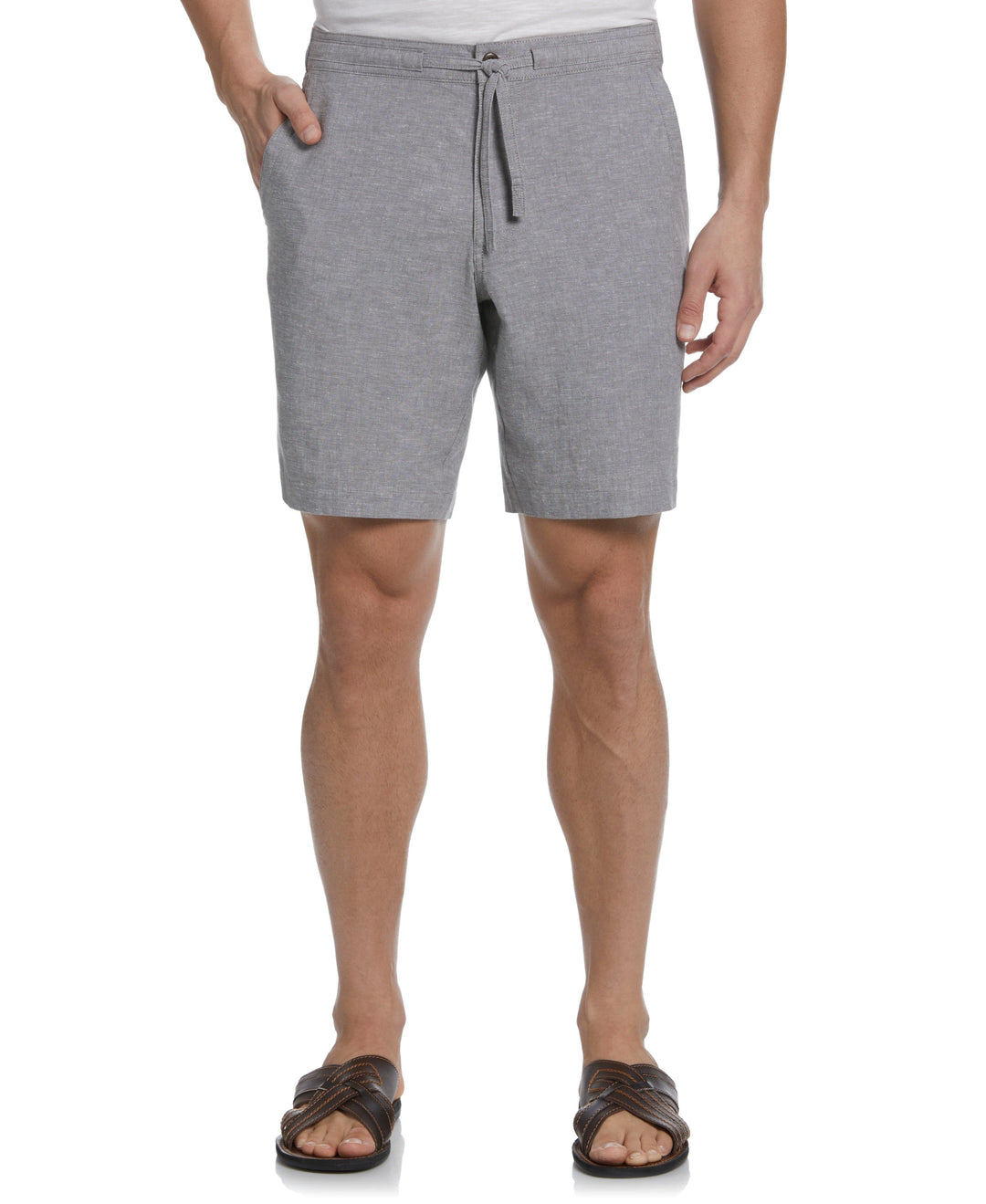 9" Linen Blend Cross Dye Short (Smoked Pearl) 