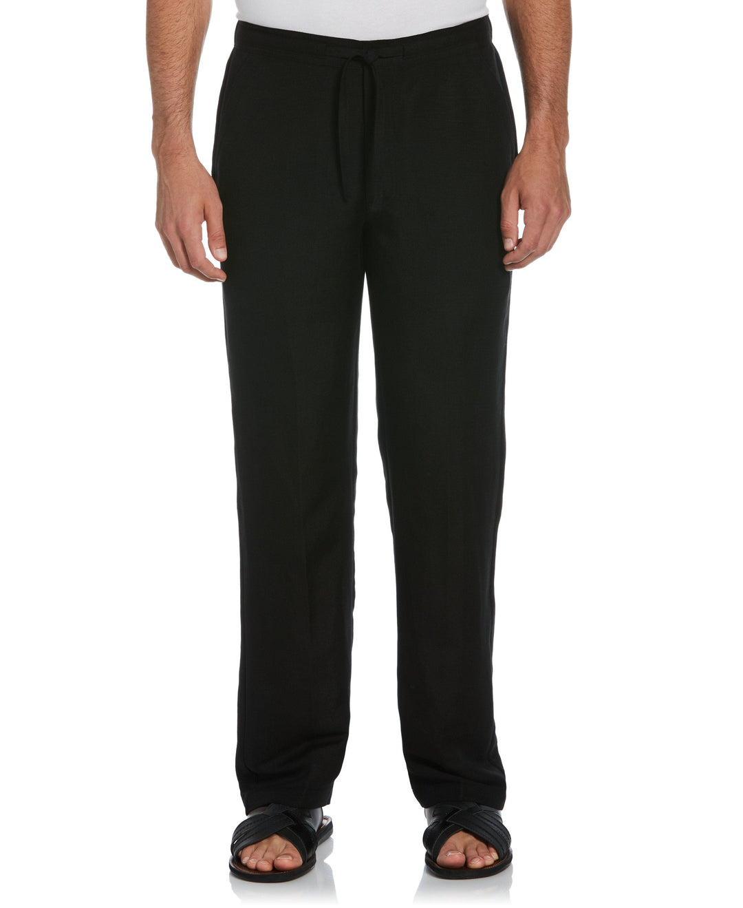 Drawstring Linen Pant-Pants-Black-M-Cubavera