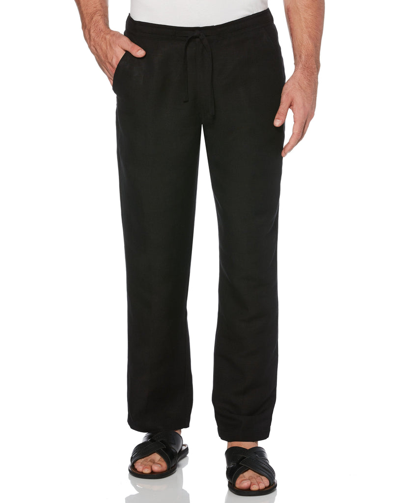 Linen Blend Drawstring Pants