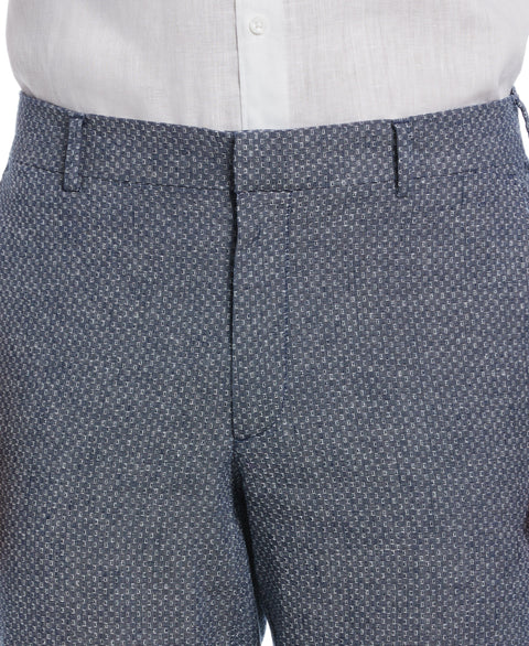 Linen Blend Flat Front Pant (Dress Blues) 