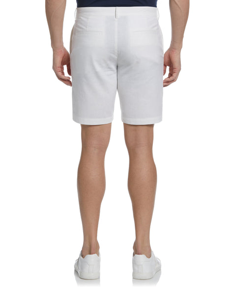 Linen-Blend Flat Front Short (Brilliant White) 