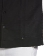 Linen Blend No Pocket Guayabera Shirt (Jet Black) 