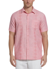 Linen Blend Pintuck Embroidery Shirt (Sun Kissed Coral) 