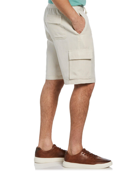 Linen Blend Pull-On Cargo Short-Shorts-Cubavera