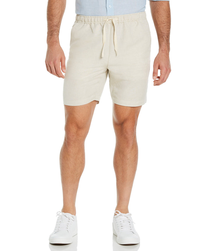 Pull On Drawstring Short-Shorts-Natural Linen-XXL-Cubavera