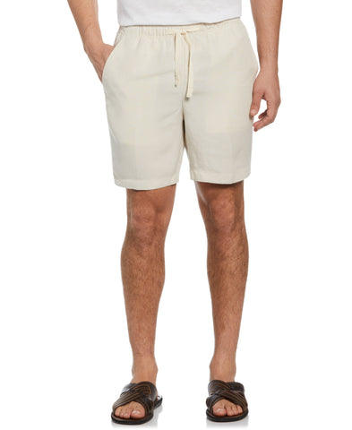 Linen-Blend Pull On Drawstring Shorts