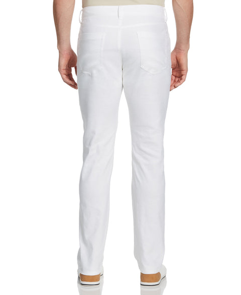 Linen-Blend Stretch 5-Pocket Pant-Pants-Cubavera