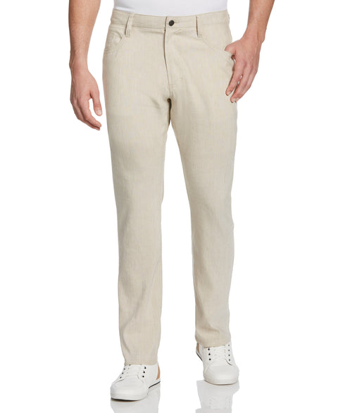 Linen-Blend Stretch 5-Pocket Pant (Natural Linen) 