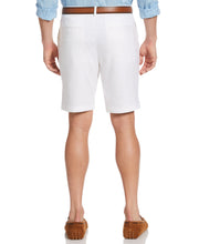 Linen-Blend Flat Front Shorts (Brilliant White) 