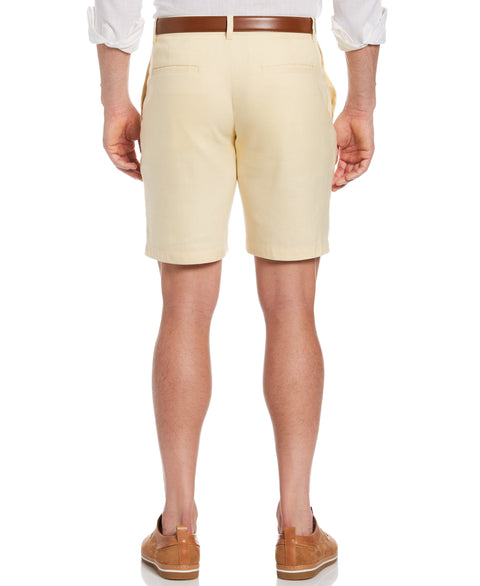 Linen-Blend Flat Front Shorts-Shorts-Cubavera