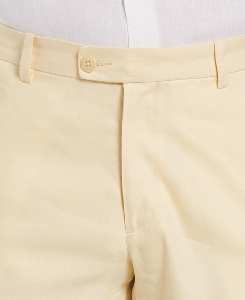 Linen-Blend Flat Front Shorts-Shorts-Cubavera